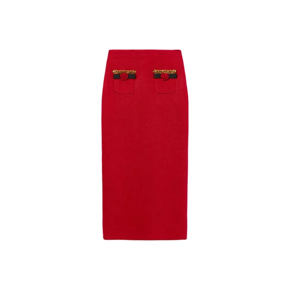 Self portrait Knitted Corsage Midi Skirt