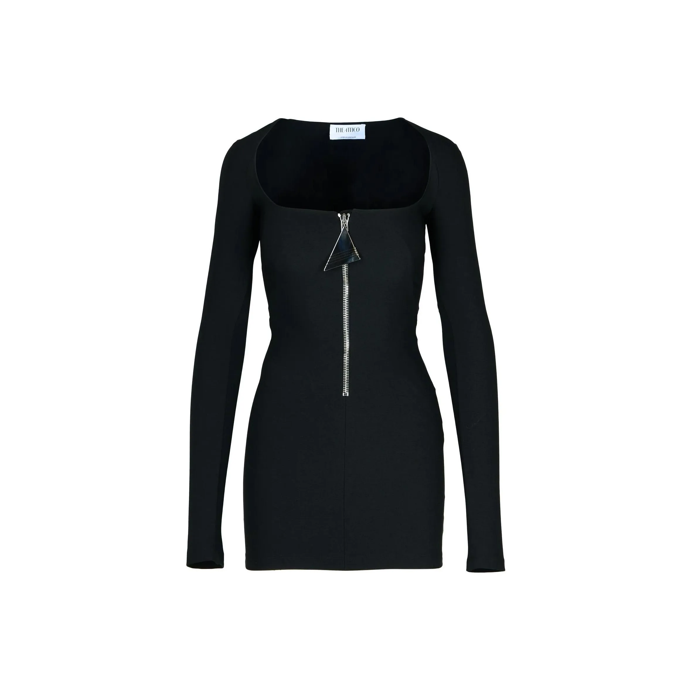 The Attico Scoop Neck Zip Detailed Mini Dress