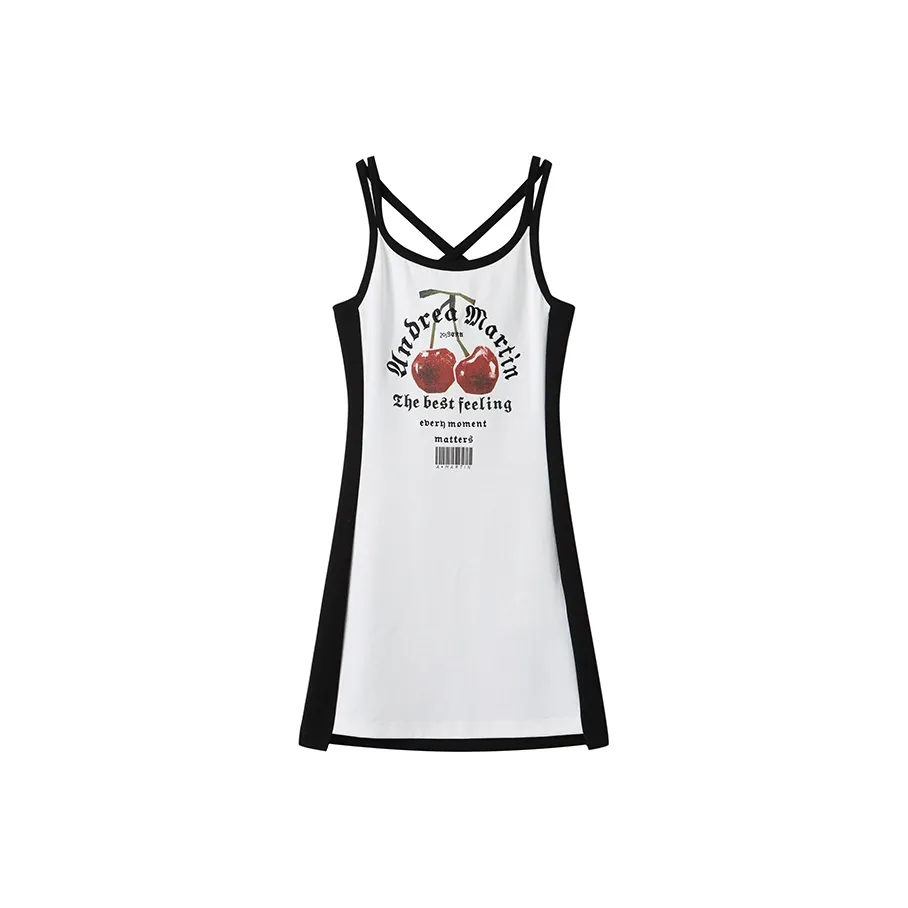 ANDREA MARTIN Slip Dress Women's Black White
