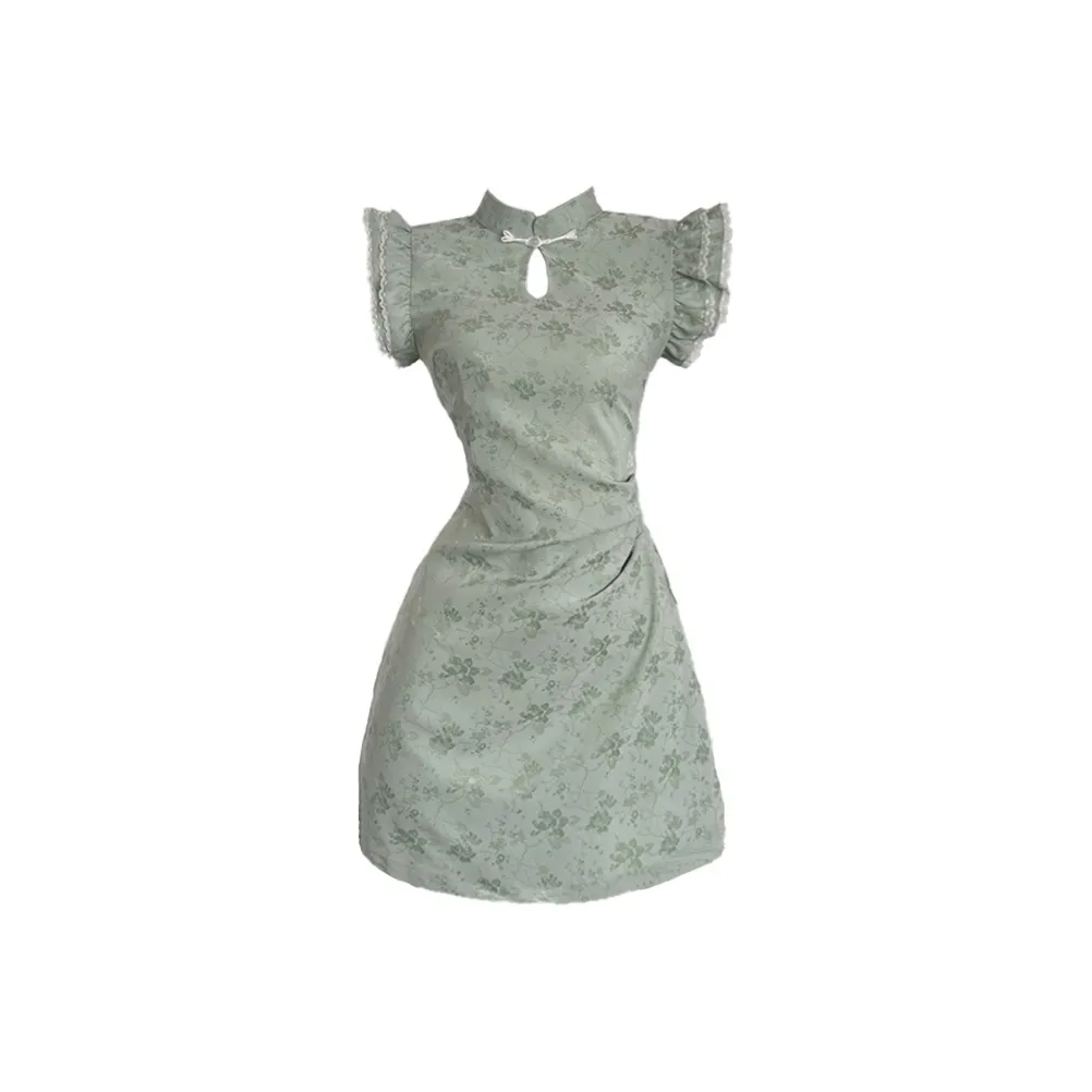 HUINIAN Без рукавов Платье Женское Светло-зеленое