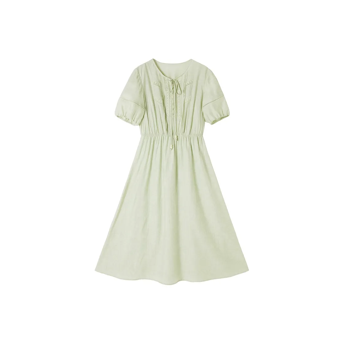 XIANGYING Короткий рукав Платье Женское Фруктовый зеленый