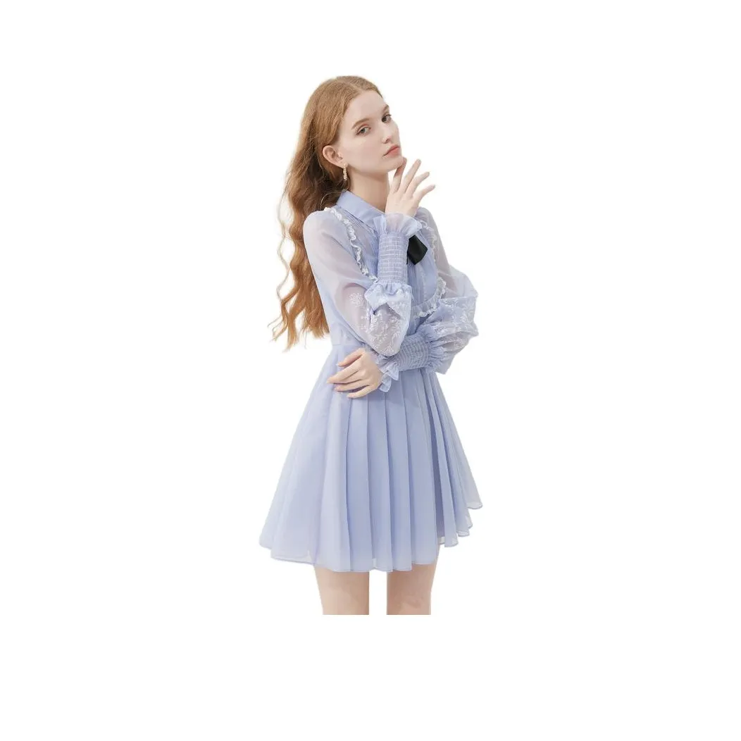 JORYAweekend Длинное платье с длинными рукавами женское цвет лотосовый корень фиолетовый