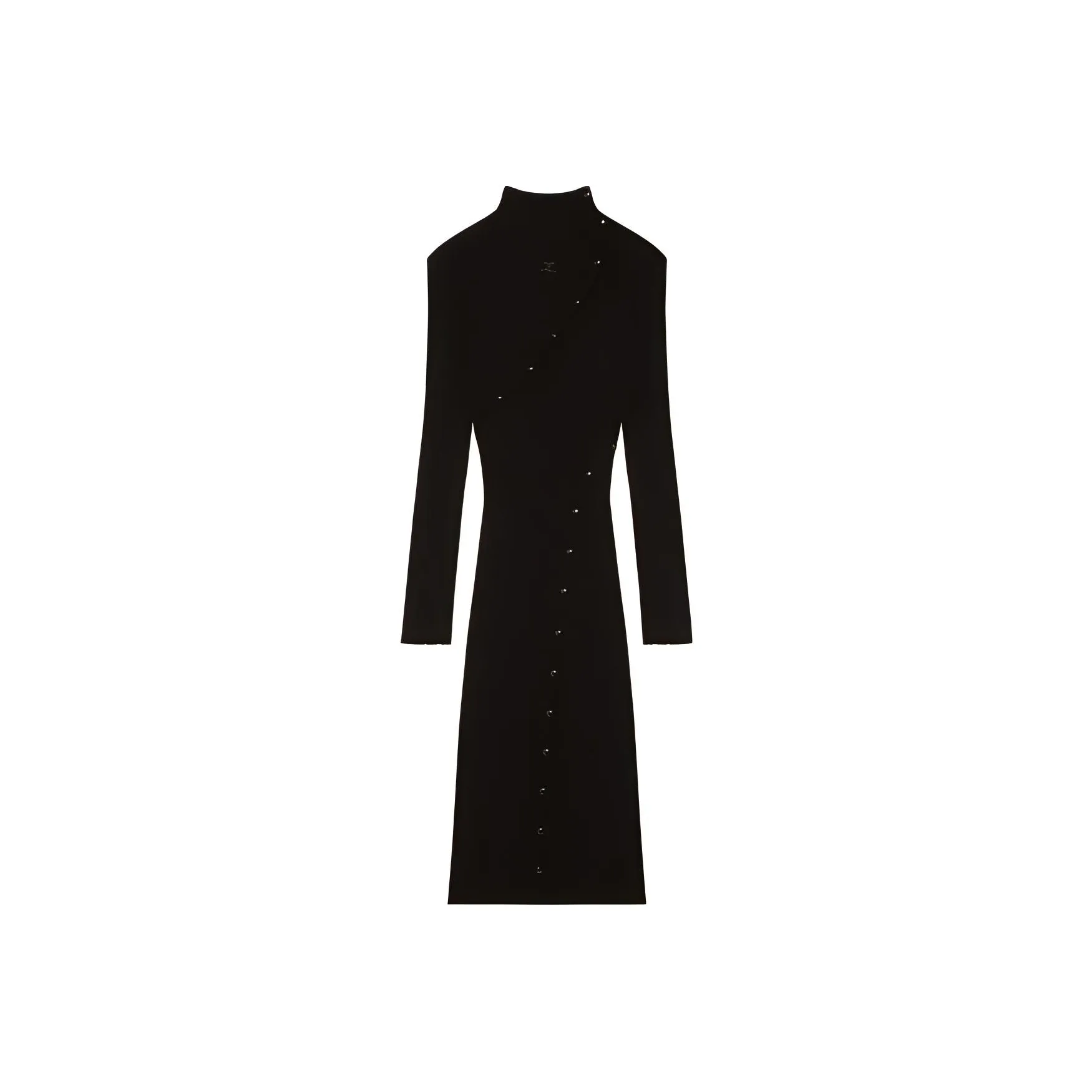 Courrèges Multistyling Rib Knit Long Dress 'Black'