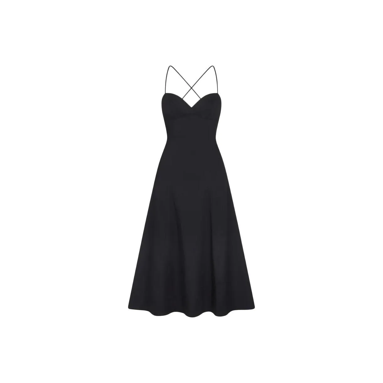 Khy SS24 DROP 007 Poplin Low Back Midi Dress Slip Dresses Women's Black