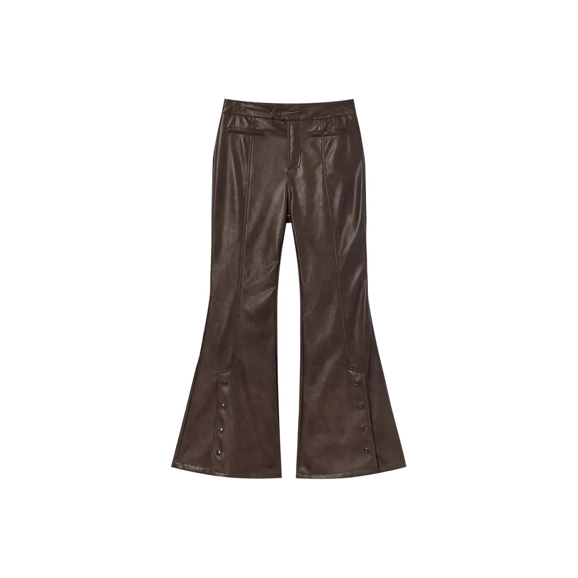 EPTISON WOMAN Кожаные брюки Женские Кофе