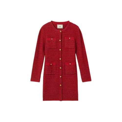 LANCY Red Chinese Женские Длинные Рукава Платья