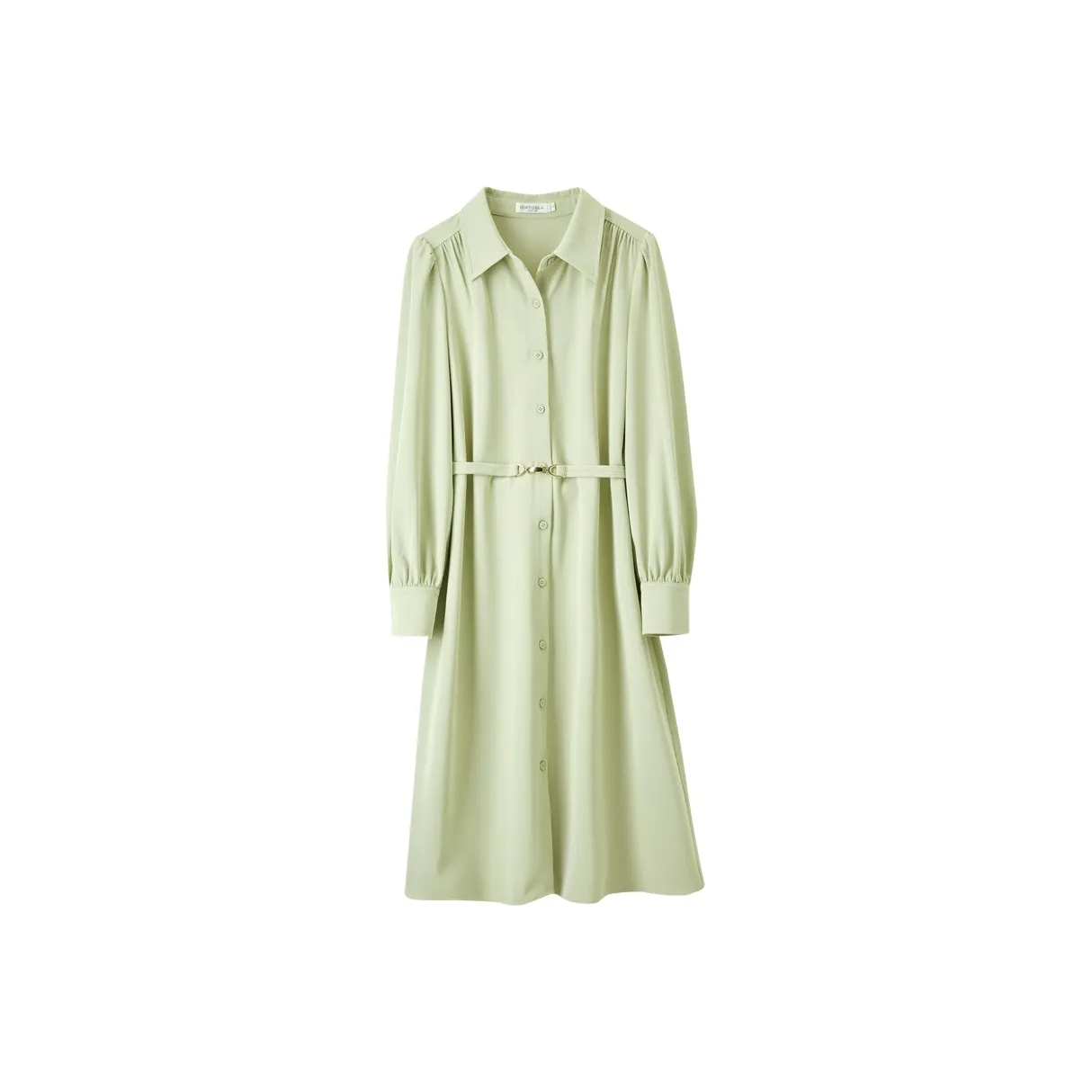 SENTUBILA Long Sleeved Dresses Women's Light Green