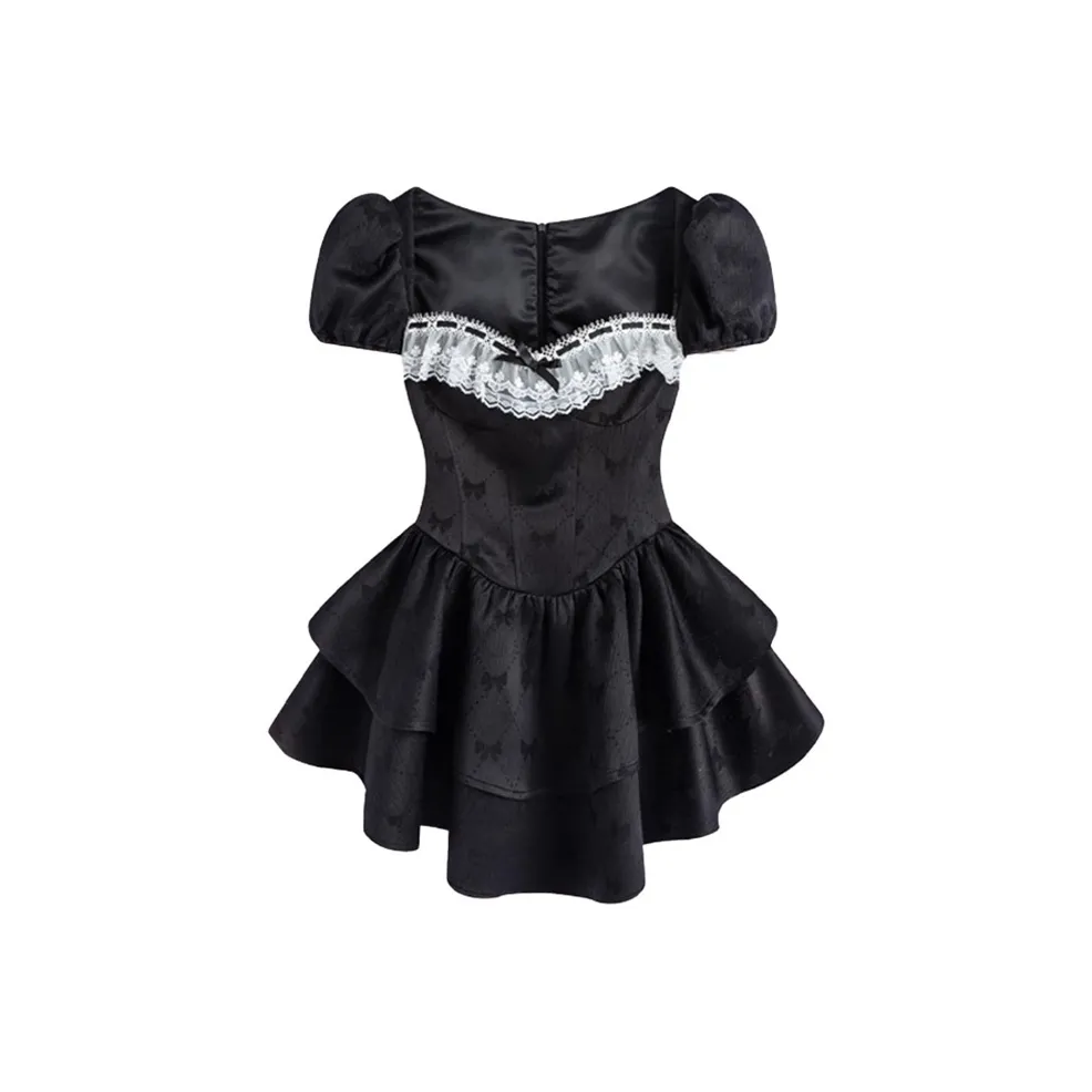 QUIET ANGEL Short-Sleeved Dresses Women's Black