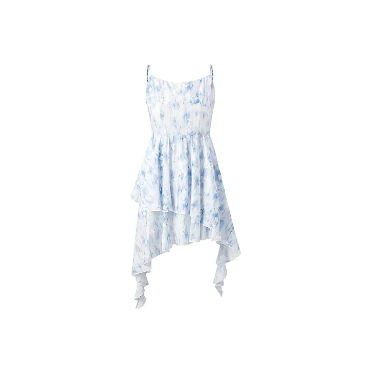 LEDIN Юбка-платье Женское Синие С принтом