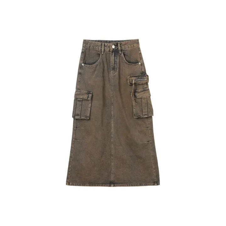 SETIROM Деним Длинная Юбка Женская Синяя