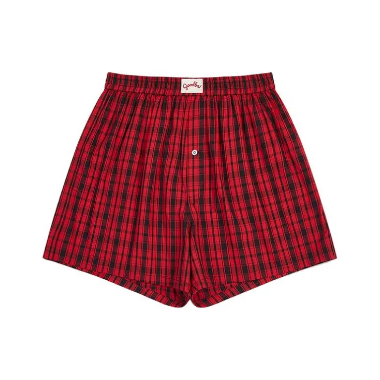 GOOD BAI SS24 New Year Collection Повседневные шорты Женские Красная клетка