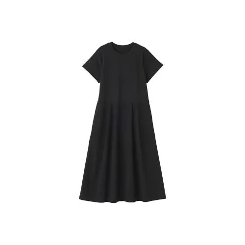 Muji Женские Платья с Коротким Рукавом