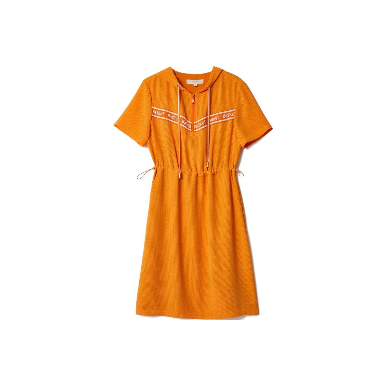 XII BASKET Светло-оранжевый Женские Короткие Платья с Рукавами