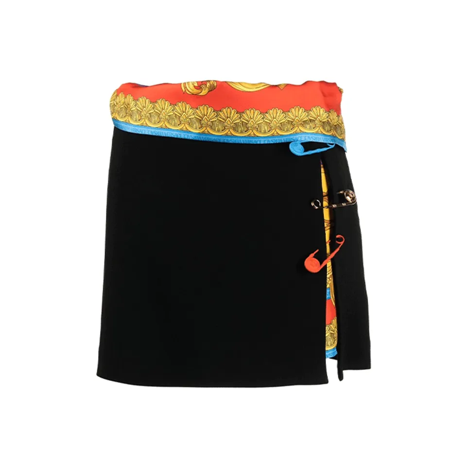 VERSACE Черные Женские Повседневные Короткие Юбки