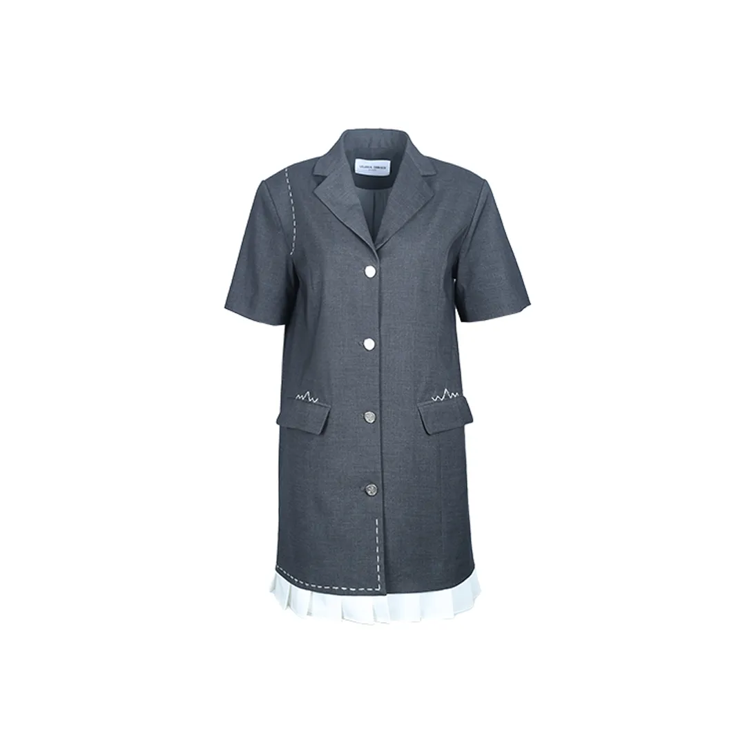 Valeria Obbaco Короткий рукав Платье Женское Серое