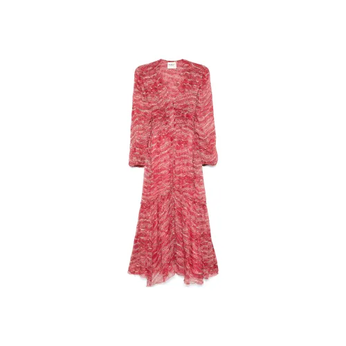 ISABEL MARANT ETOILE Red Chestnut Женские Длинные Рукава Платья