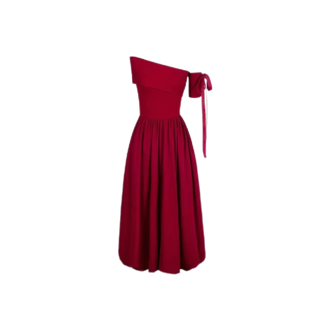 ABBY GODDESS Короткое платье с короткими рукавами женское красное