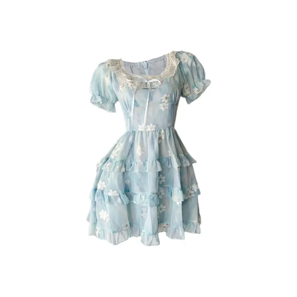 ZUKIZUKI Короткий рукав Платье Женское Синее