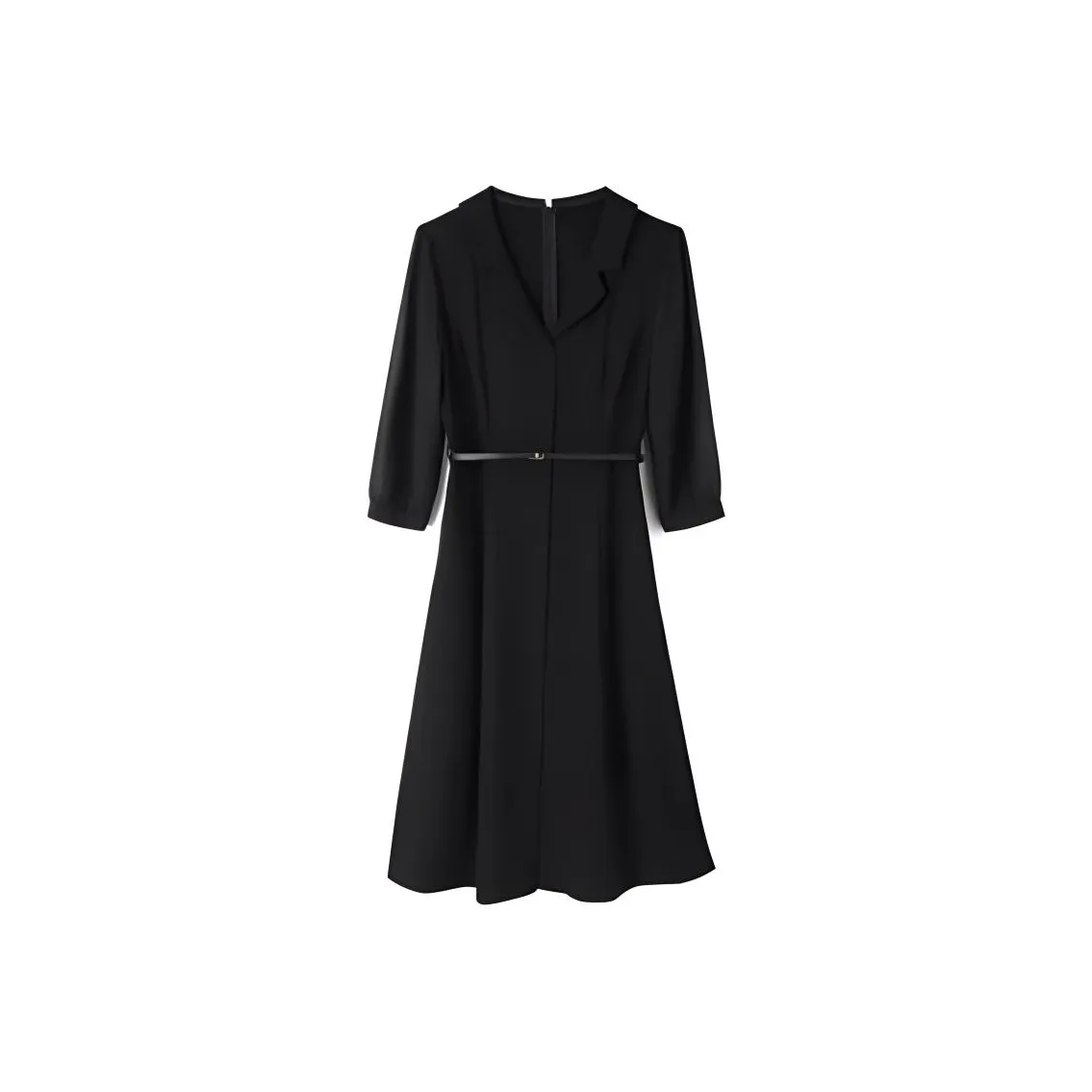 GOELIA Длинное платье с длинными рукавами женское черное