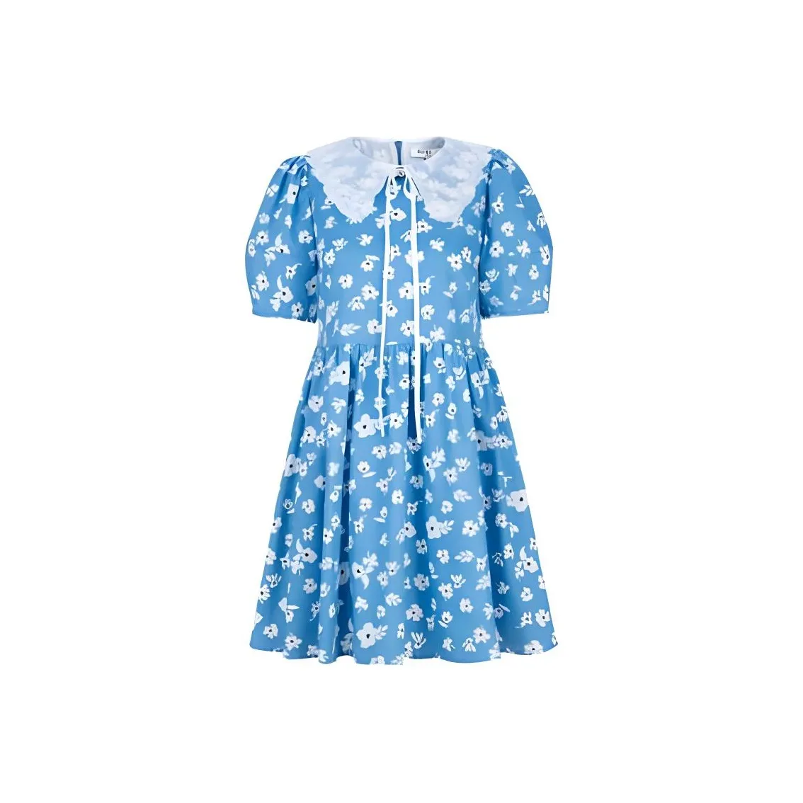 AIVEI Short Sleeved Dresses Women's Blue With White Floral