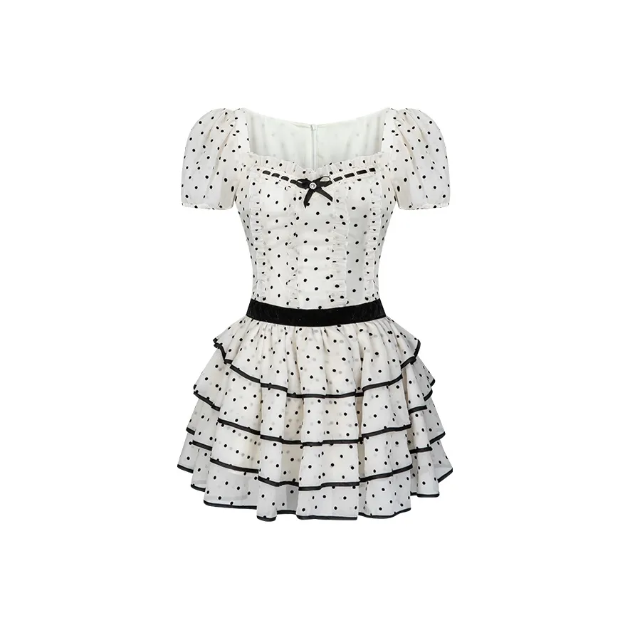 ONE PASS STUDIO Короткий рукав Платье Женское Белое