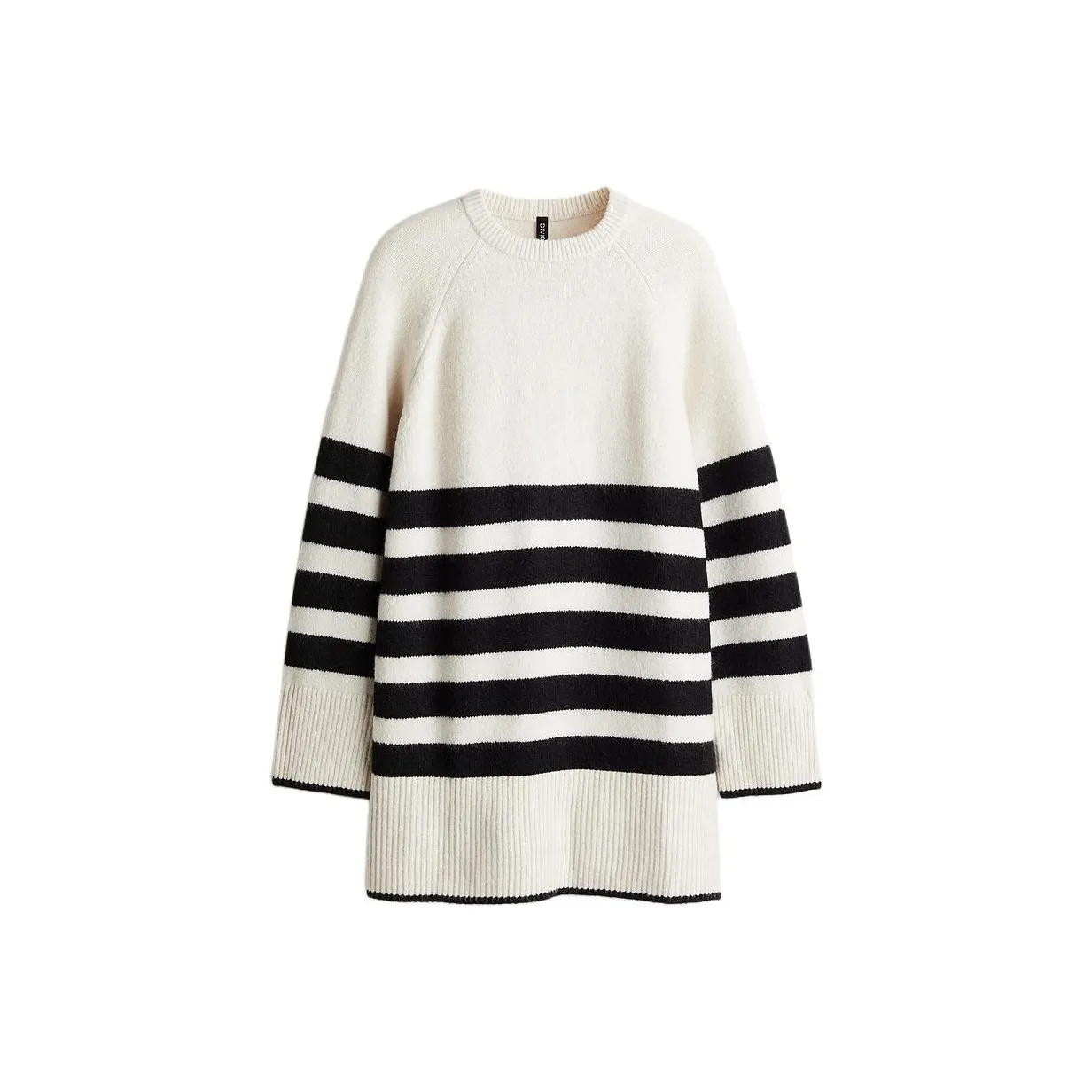 H&M Long Sleeved Dress Women's Cream/Stripes