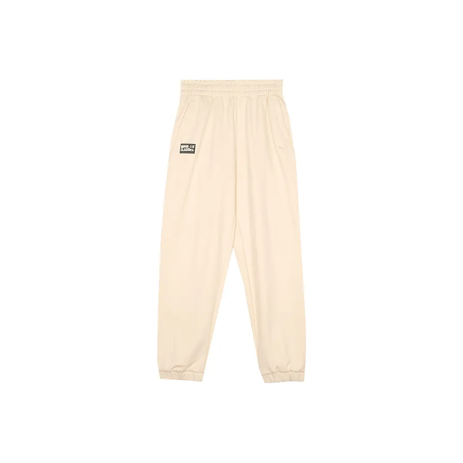 PUMA CLASSICS Вязаные тренировочные брюки женские Миндальная конфета
