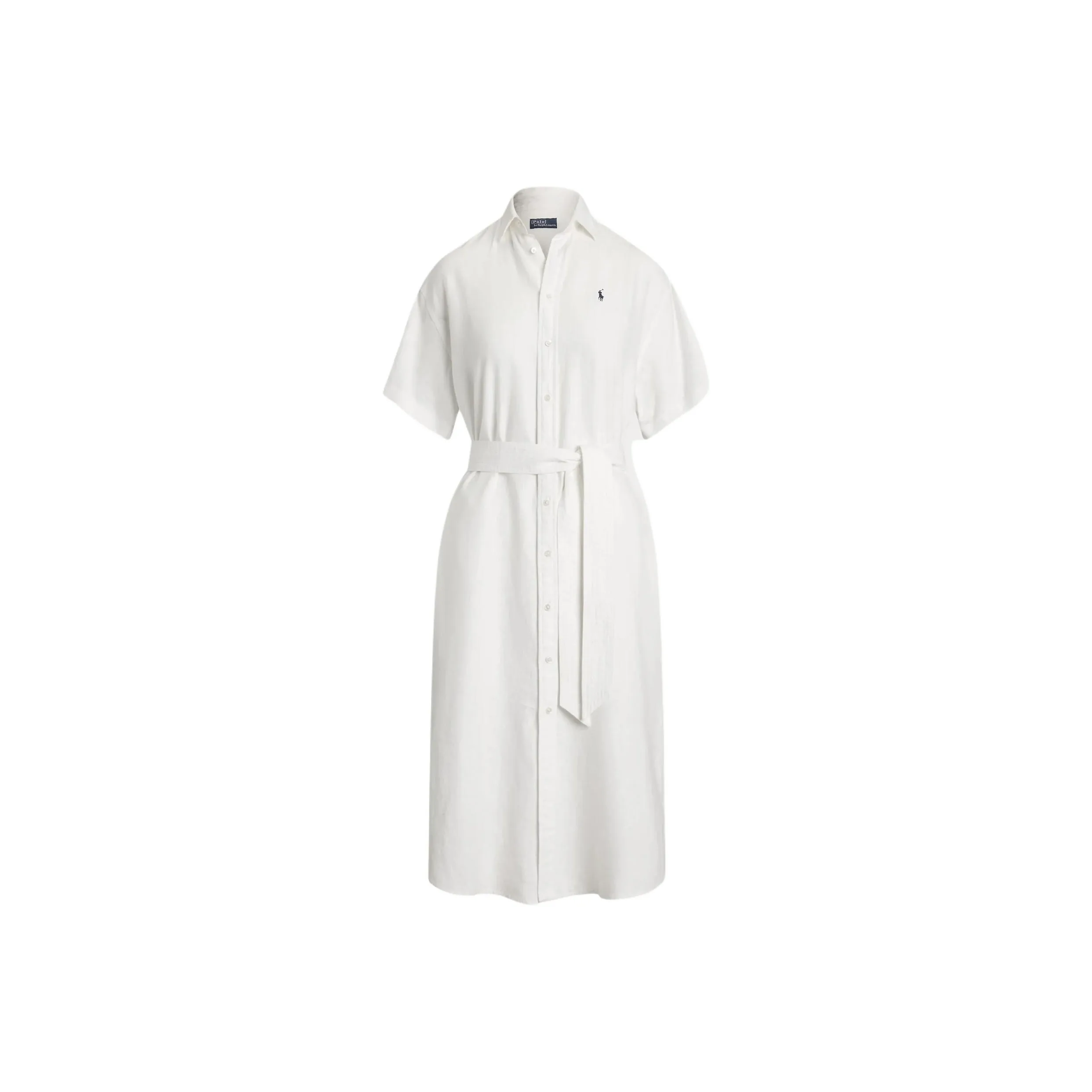 Polo Ralph Lauren Logo Embroidered Oxford Midi Shirt Dress