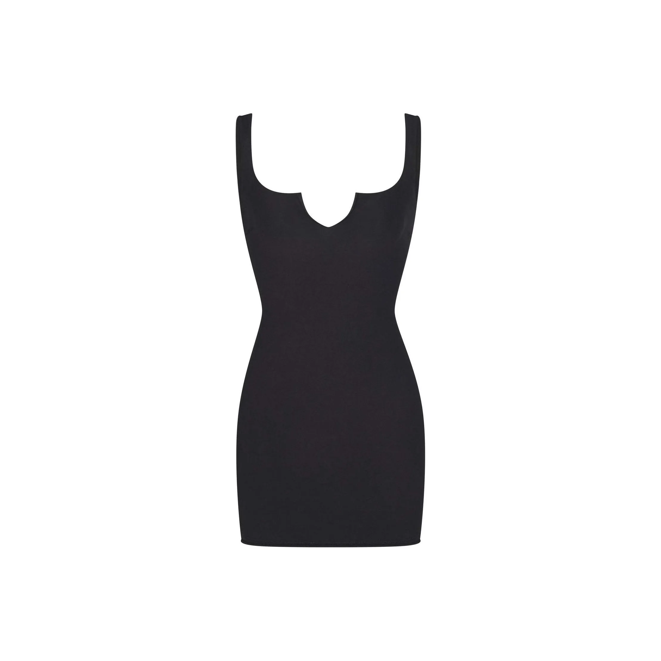 SKIMS SS24 RAW EDGE SLIT FRONT MINI DRESS Slip Dress Women's ONYX/White Agate