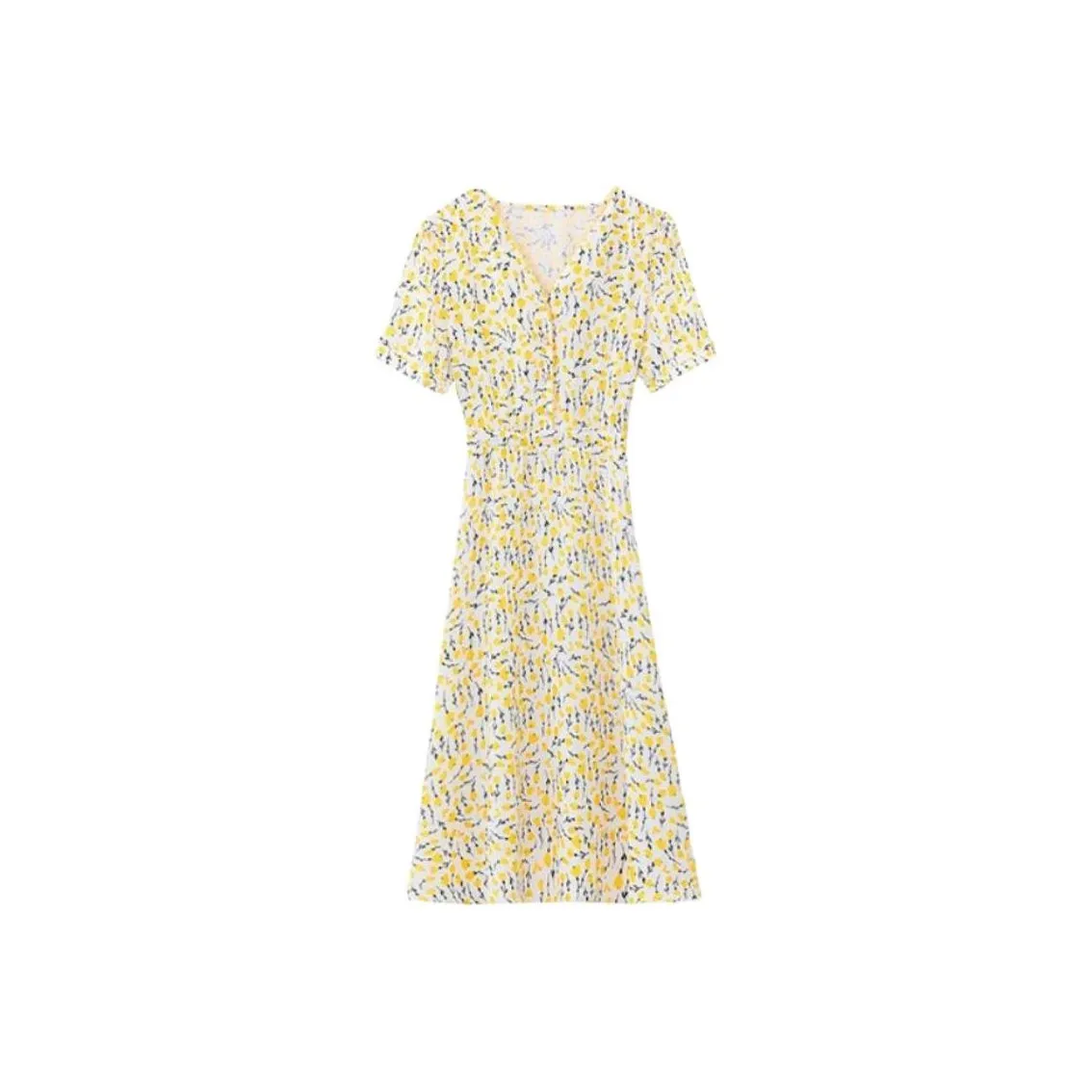 PLANE DRIFT Short Sleeved Dress Women's Light Yellow