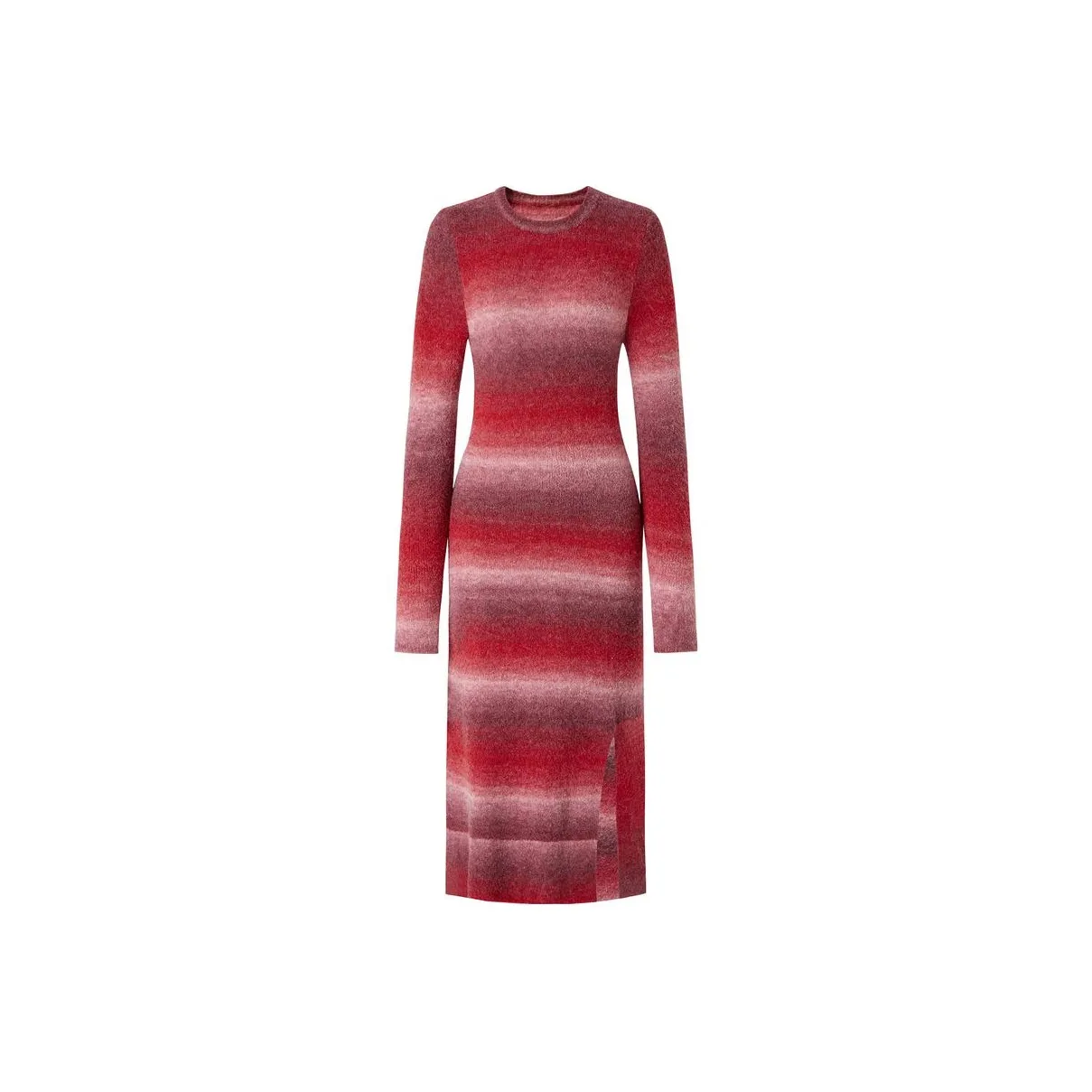 JZ Juzui Платье Женское Полосатое Ржаво-красное
