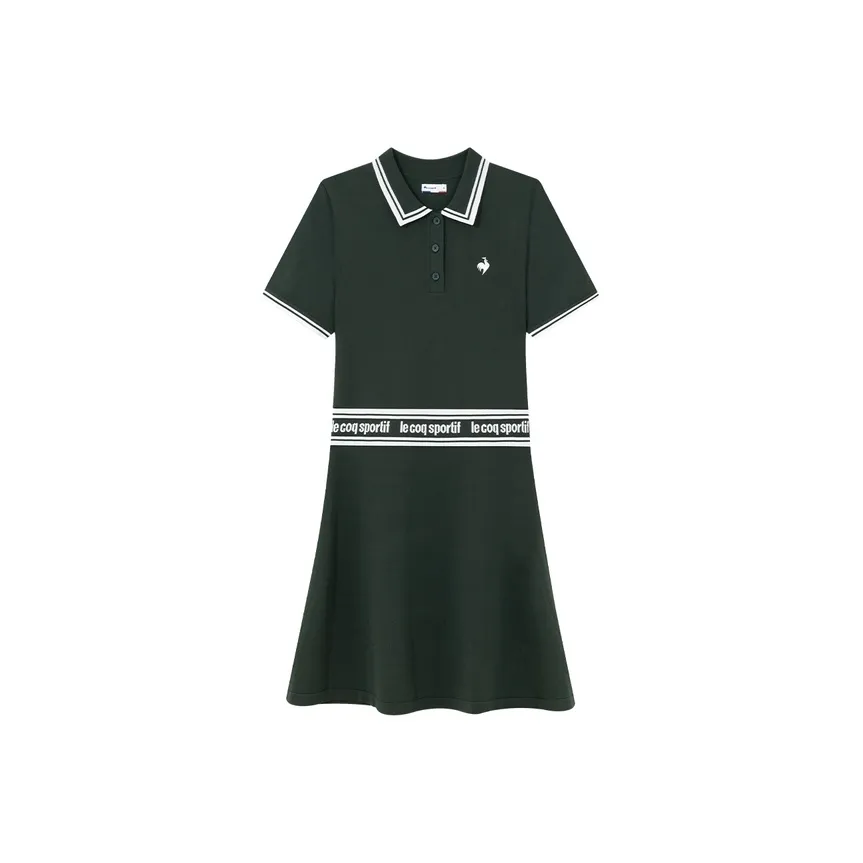 Le Coq Sportif Short Sleeved Dress Women's Forest Green