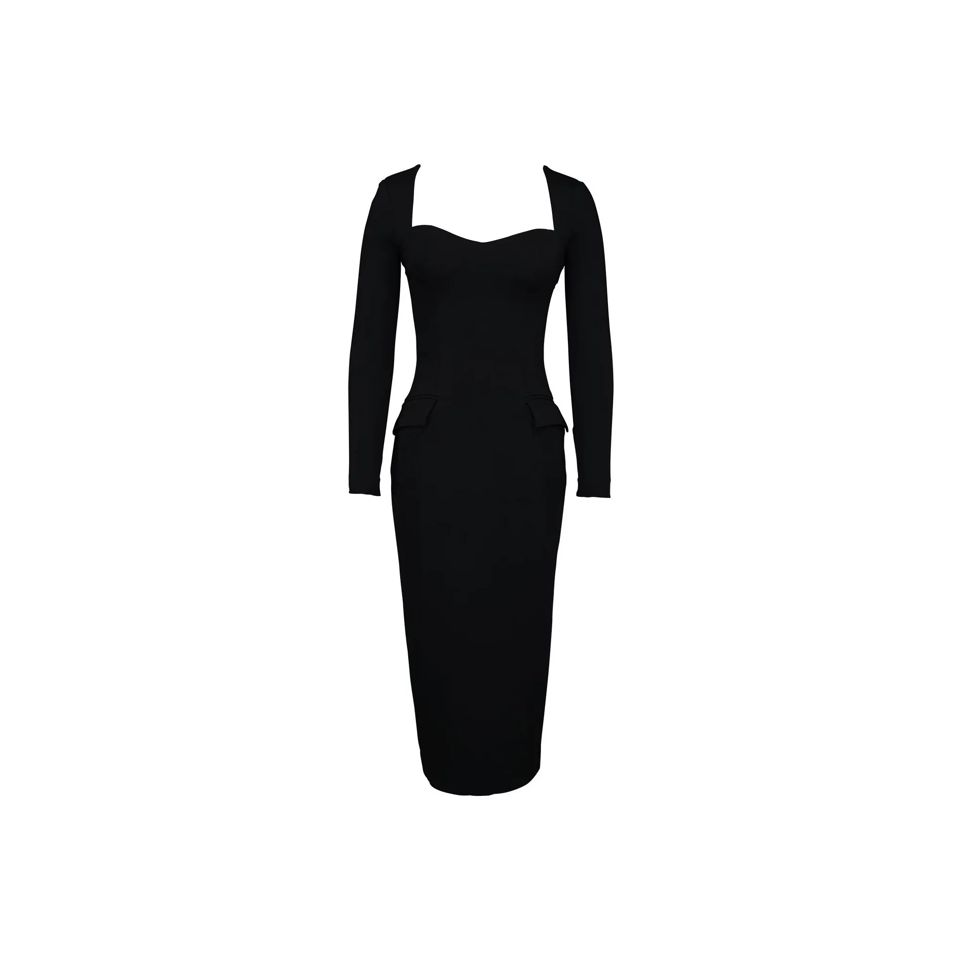 HOUSE OF CB Ella Длинное Платье с Длинными Рукавами Женское Черное Черное