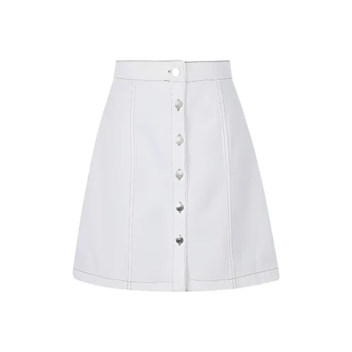 ETRE CECILE Белая Женская Джинсовая Короткая Юбка