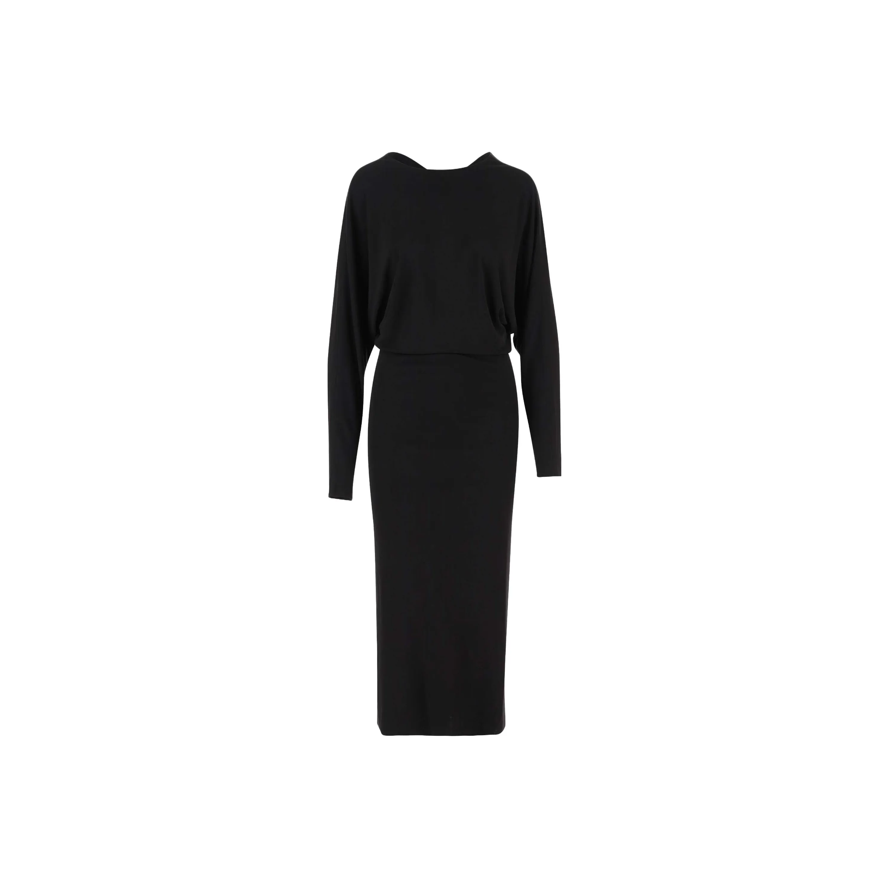 KHAITE The Trina Long Sleeved Open Back Midi Dress