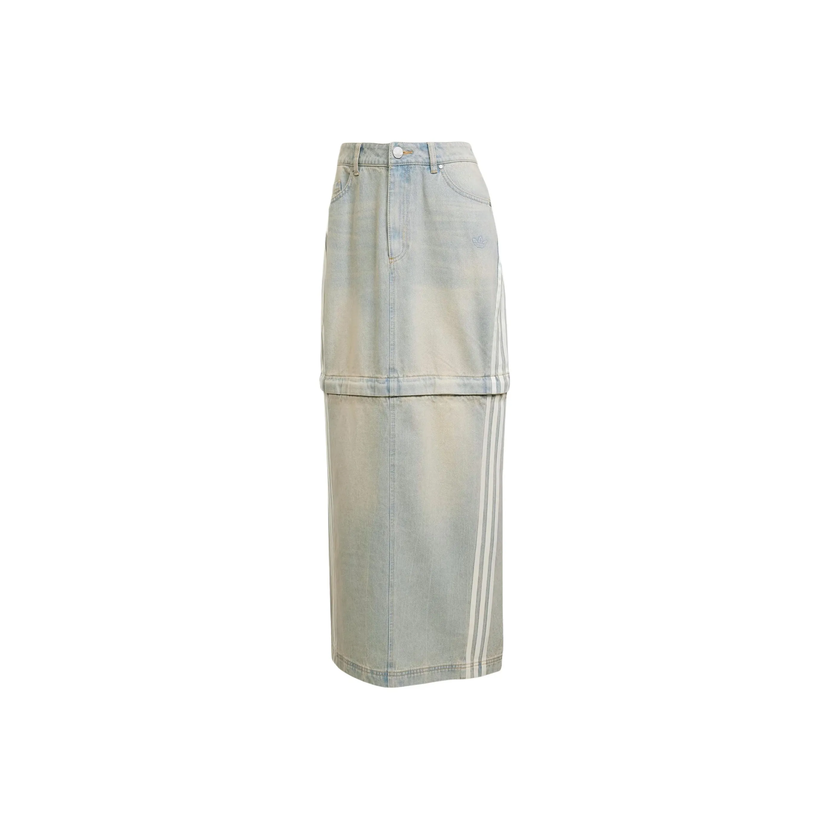 Adidas Originals Denim Long Skirt Women's Light Blue Adidas Originals Деним Длинная Юбка Женская Светло-Синий