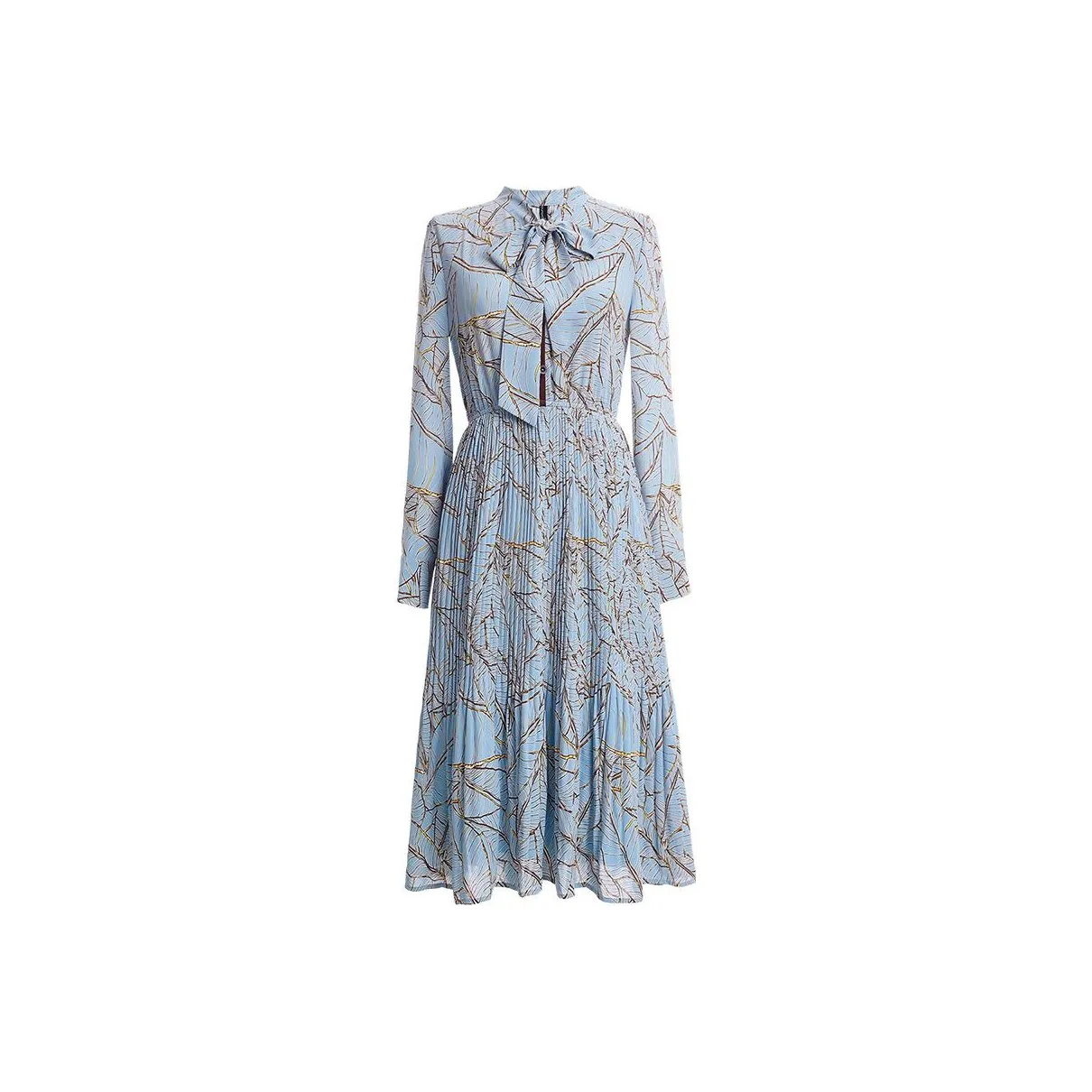 OUNIXUE Long Sleeved Dresses Women's Blue