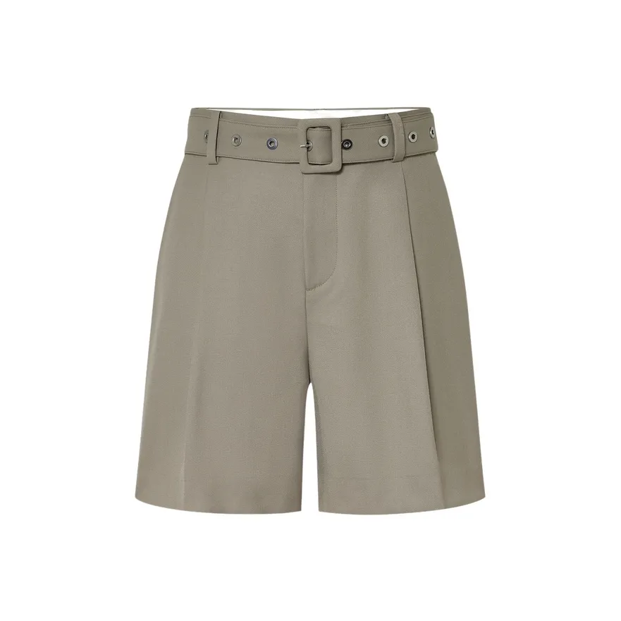 MOCO Повседневные шорты женские лен зеленый