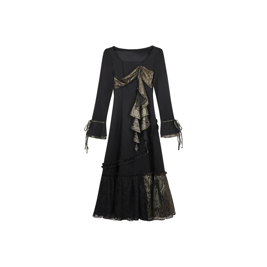 Sorrow Matsumoto Зимнее Длинное Платье с Длинными Рукавами Женское