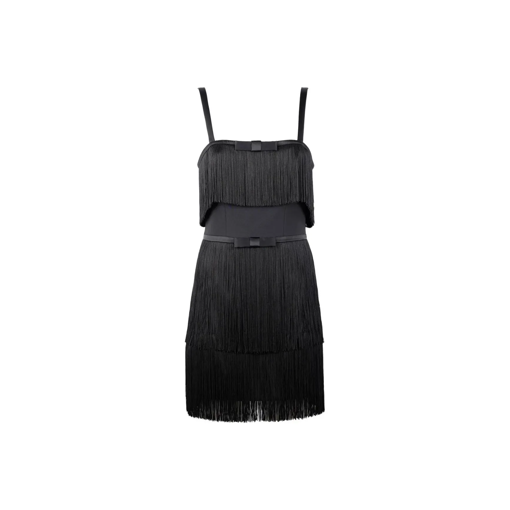 Elisabetta Franchi Bow Detailed Fringed Mini Dress