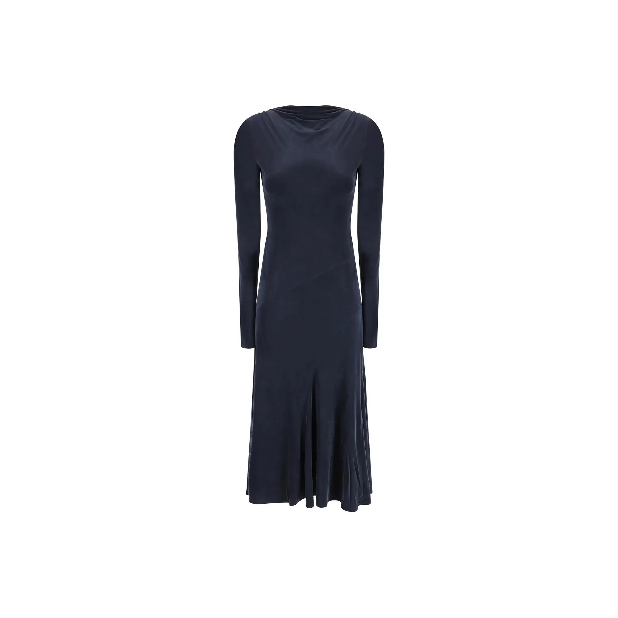 THE ANDAMANE Sabrina Openback Long Sleeve Midi Dress
