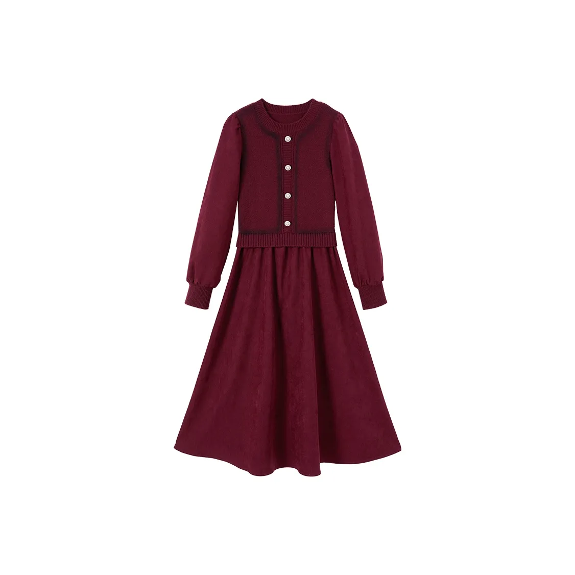 XIANGYING Длинное платье с длинными рукавами женское красное