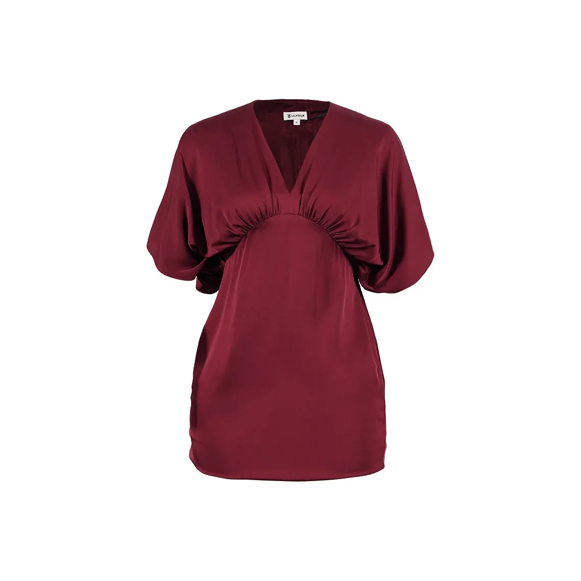 LILIXIUKE Short Sleeved Dress Women's Ox Blood Red