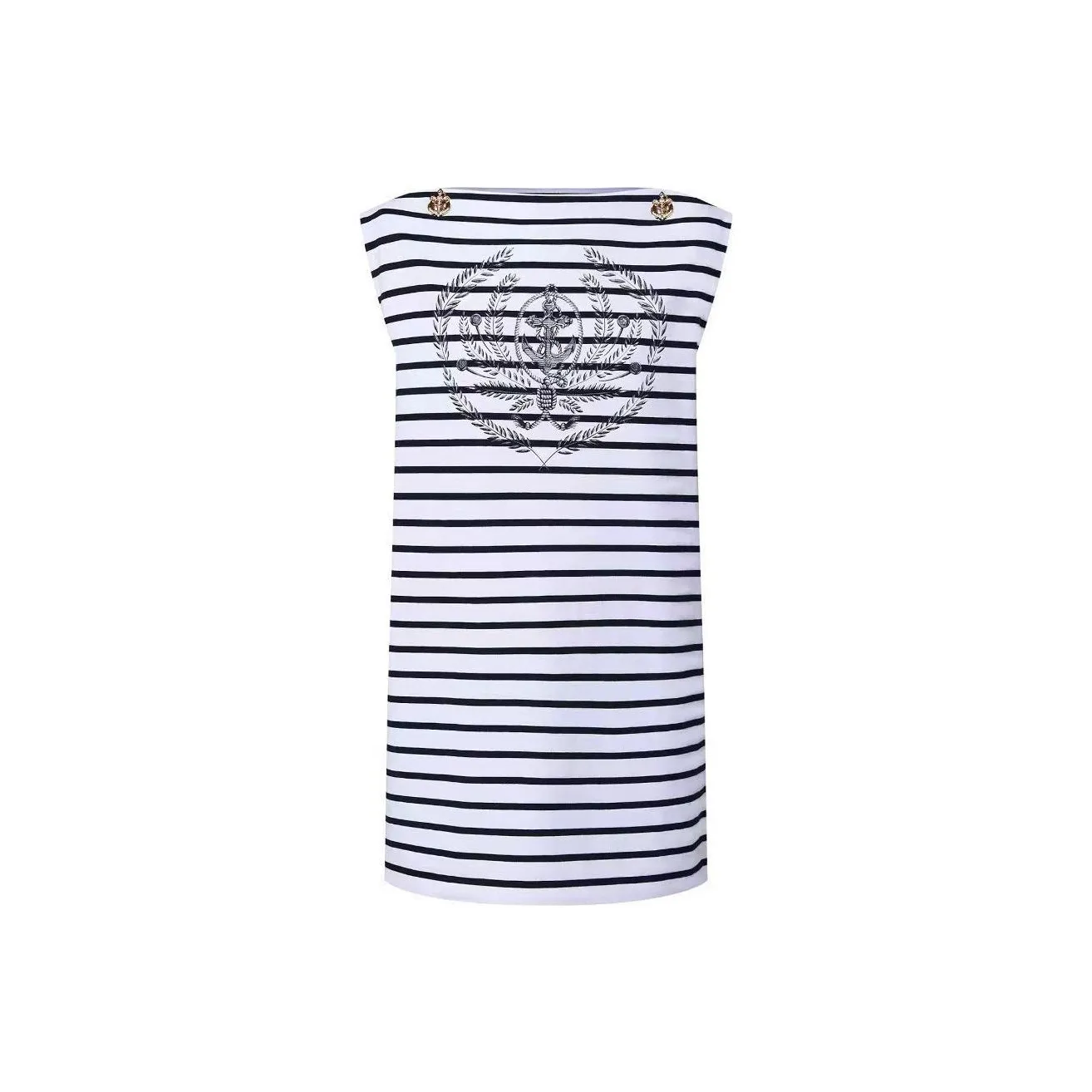 LOUIS VUITTON Striped Anchor T Shirt Dress