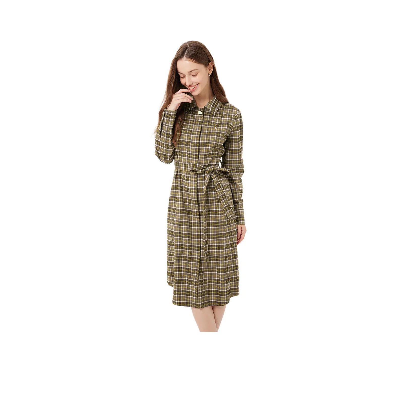 Hush Puppies Long Sleeved Dresses Women's Beige Coffee