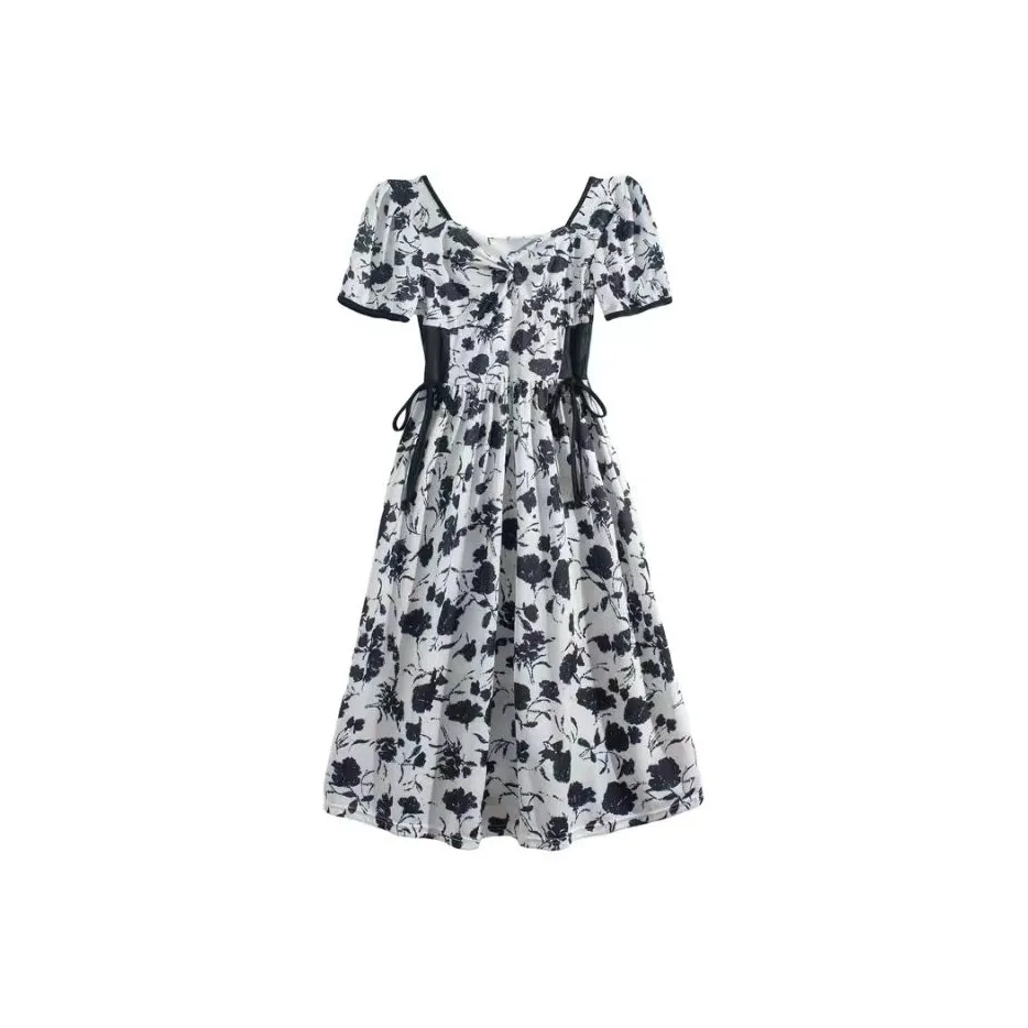 Lookinto Короткий рукав Платье Женское Белое