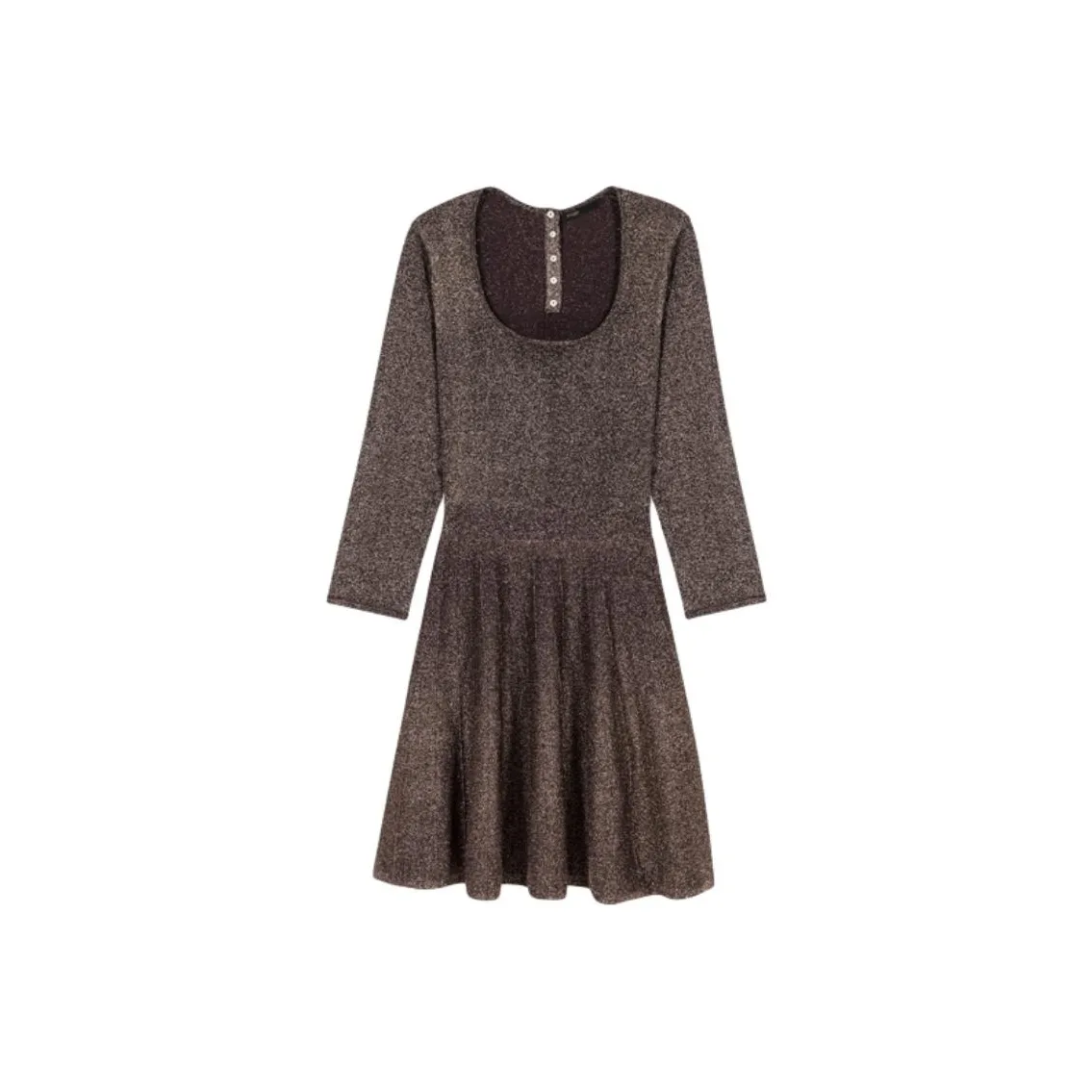 Maje Metallic thread Knitted Mini Dress