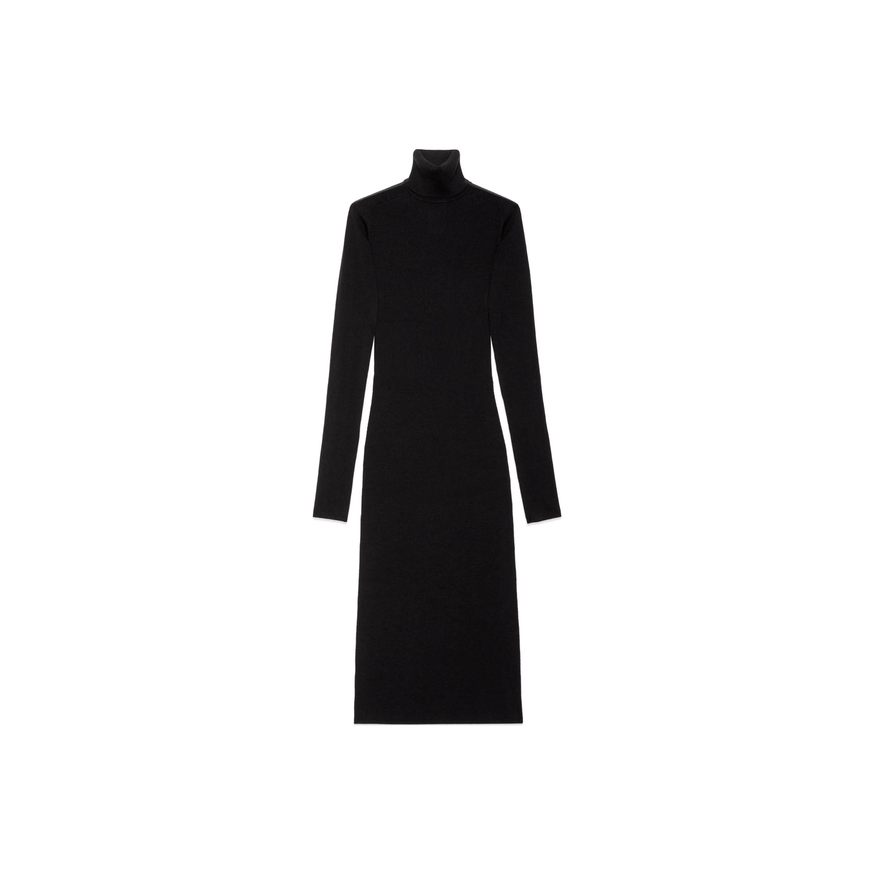 GUCCI FW24 Длинное платье с длинными рукавами женское черное