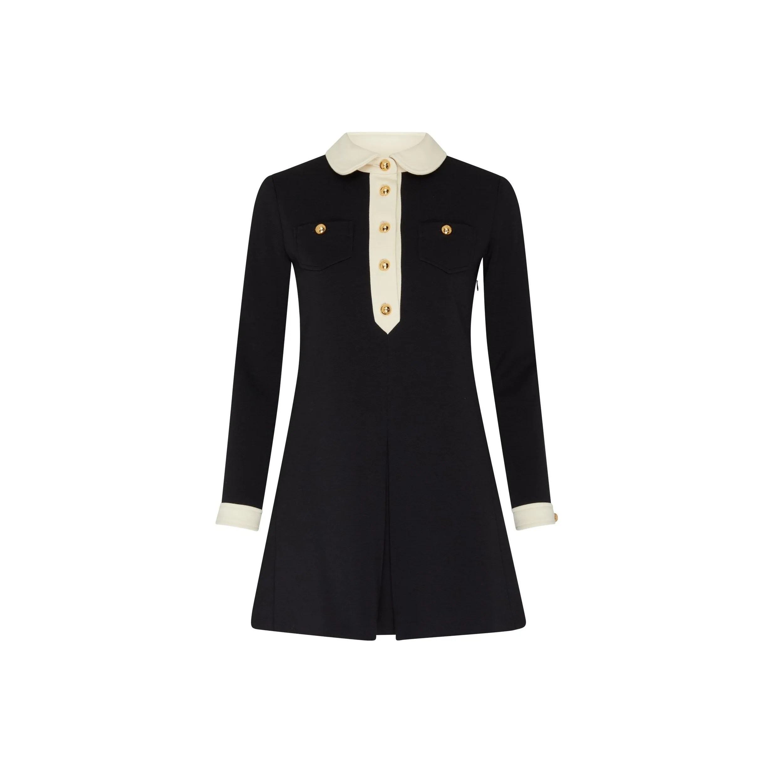 CELINE Button Detailed Long Sleeved Mini Dress