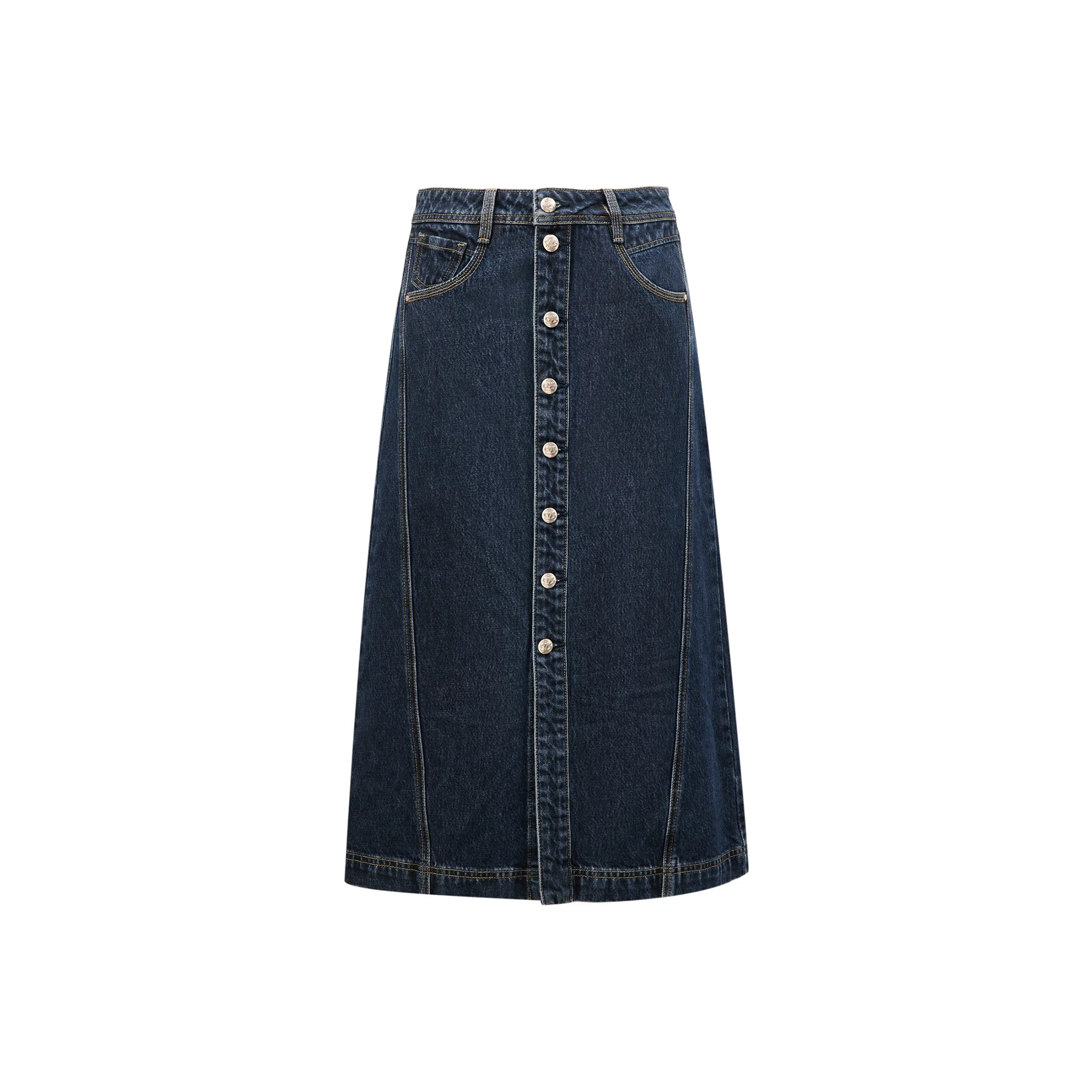 Only J35 510 Промытый деним синий Женская джинсовая длинная юбка